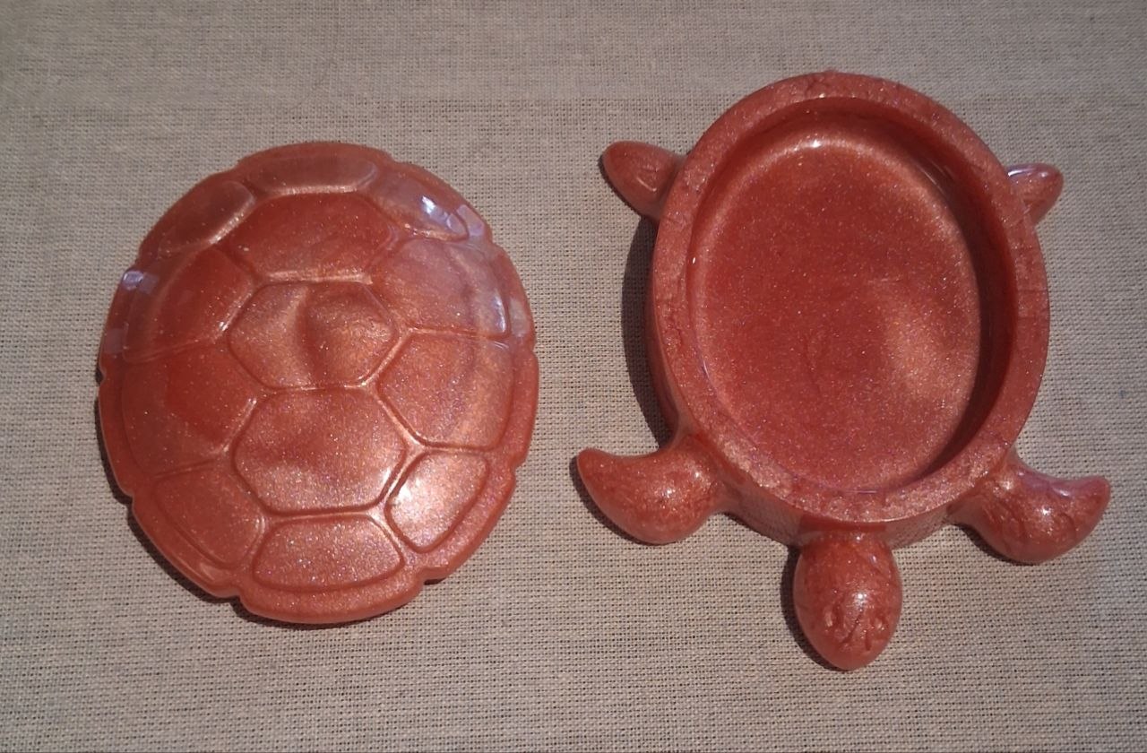 Coral Collision Turtle opened showing lid and inside