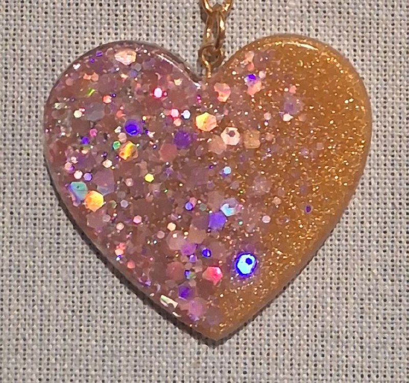 Heart resin keychain charm