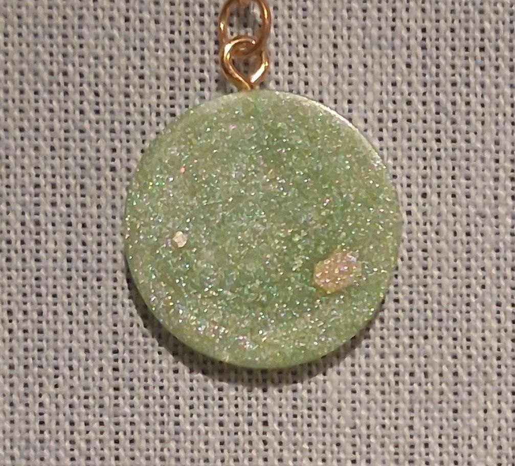 Circle mini resin keychain charm