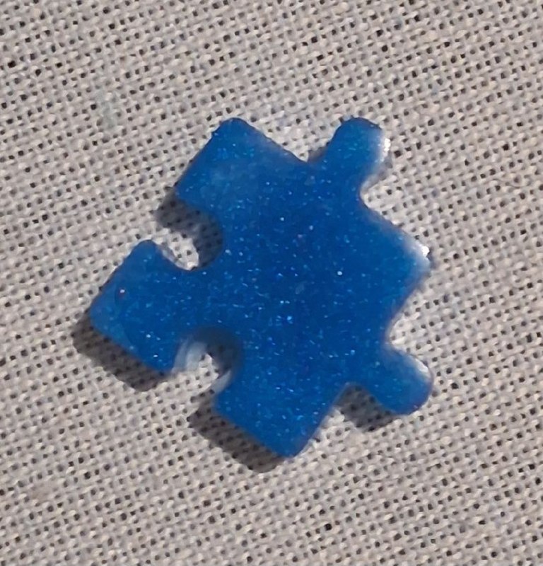 Puzzle piece mini resin keychain charm